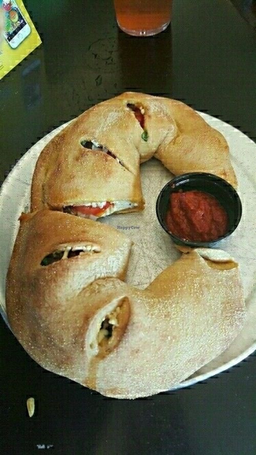 Vegan House Calzone with Daiya Cheese  at Mellow Mushroom in Tempe