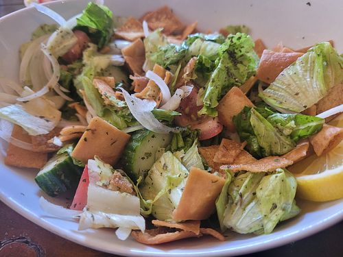 Fattoush salad. It looked so simple but was SO tasty I could've eaten ten serves. at Palmyra Restaurant in Tirana