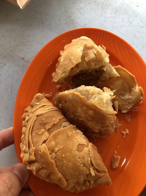 Crispy curry puffs! at Sweet Veggie in Kuala Lumpur
