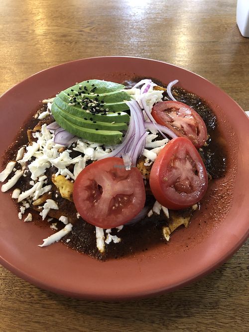 Chilaquiles rojos at Ojo de Agua in Mexico City