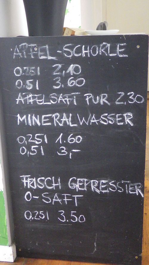 Drinks menu sample at Die Rebellion des Zimtsterns in Berlin