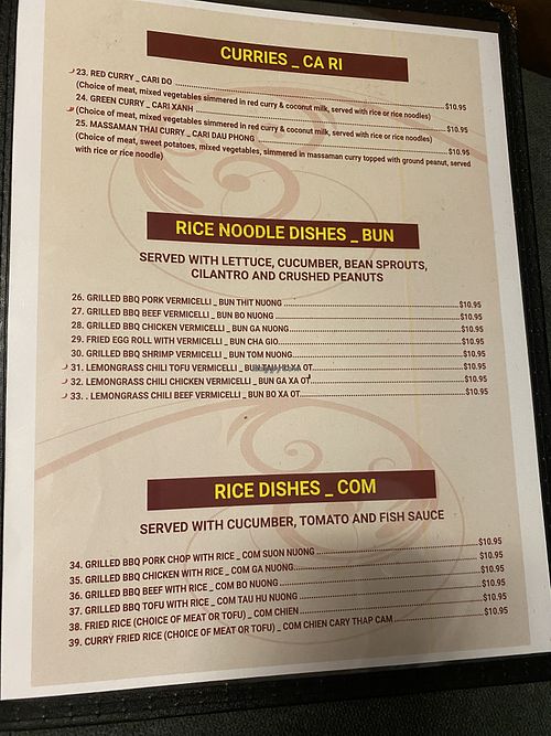 Menu  at Pho Boston Vietnamese Cuisine in Northampton