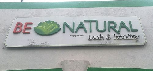 Signage at Be Natural in Cozumel