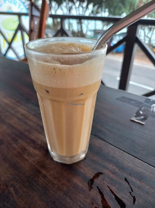 Iced coffee with coconut milk (100 rupees extra) at Blue Portch Surf View in Ahangama
