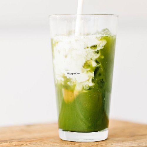 Match Latte with oat milk. at Malama Cafe in Carolina Beach