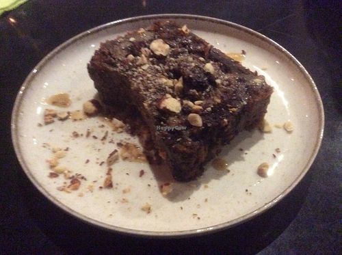 A stella tasting chocolate and nut cake. at Rai Urban Vege in Belgrade