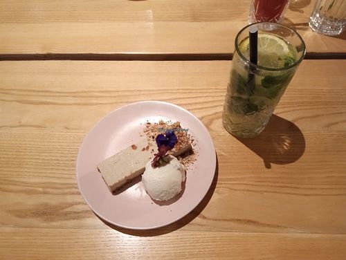Cacke with icecream at Rai Urban Vege in Belgrade
