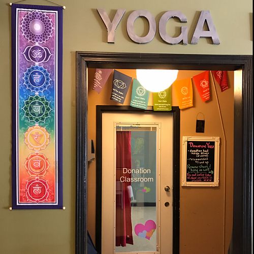 yoga area at PuraVegan in St Louis