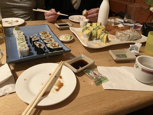 Vegan sushi spread  at Sushi Tozai in Sebastopol