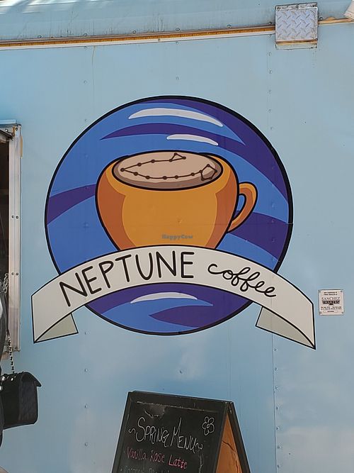 Truck logo at Neptune Coffee in Austin