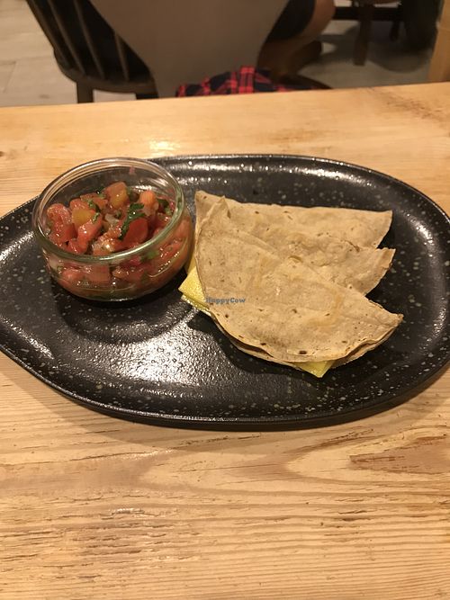 Vegan quesadilla  at El Villa Mexico in Huesca