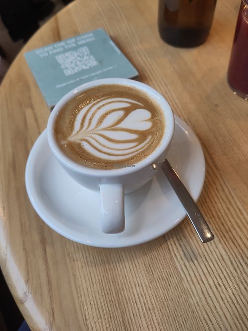 Flat white at Good One Café in Hamburg