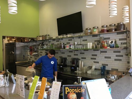 counter at Puree Juice Bar in Bethesda