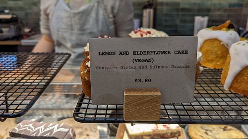 Lemon and elderflower cake at Atkinsons in Lancaster