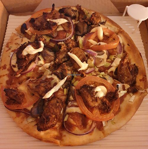 Vegan pizza from Peppes. at Peppes Pizza - Workinnmarka in Tromsoe