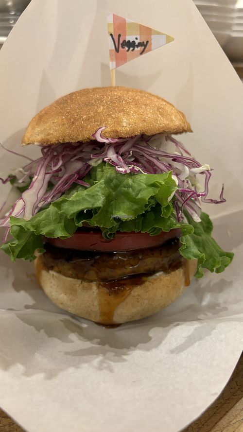 The burger. Roll was deliciouss  at Vegginy in Kyoto