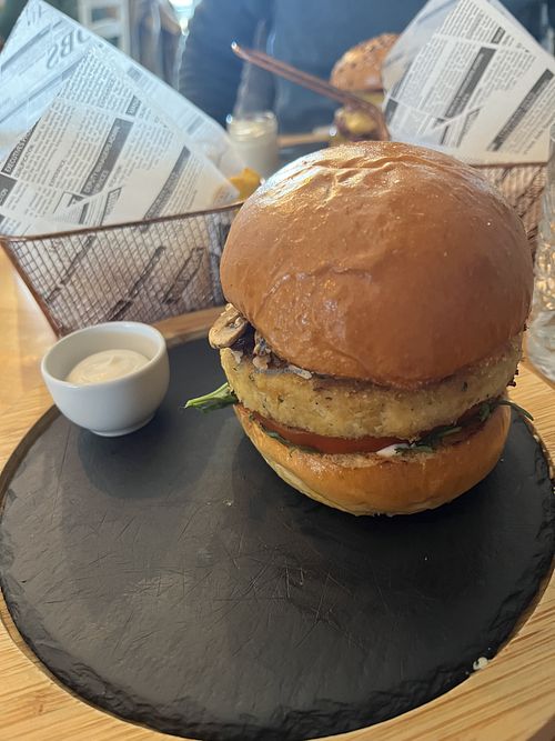 Chickpea burgerrs  at Flavours Spot in Setubal
