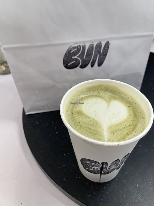 Matcha latte with oat milk  at Bun and Coffee in Malaga