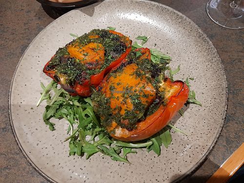Roasted capsicums stuffed with pumpkin, wild rice, etc at Shoreline Hotel in Howrah
