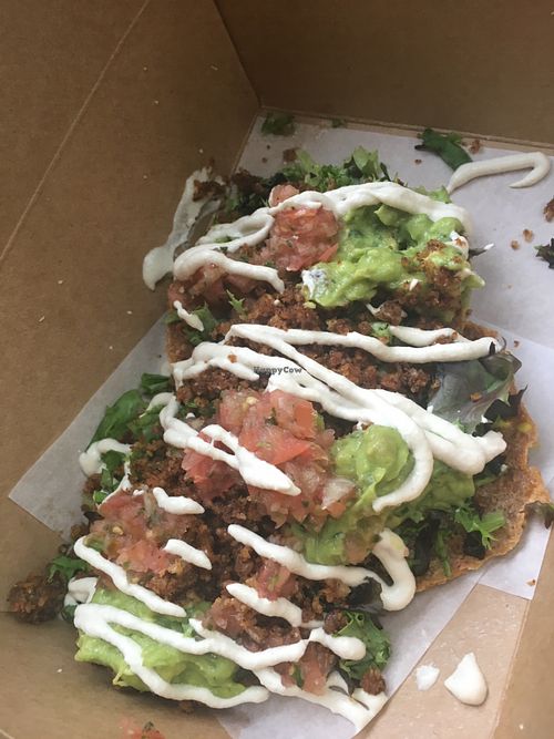 raw tacos  at Good Life Cafe in Columbia