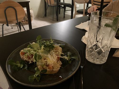 Tasty starter - bread/tomato   at Grøn'46 in Aarhus