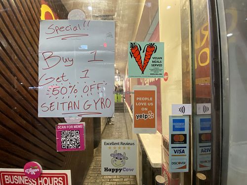 signs  at Vegan On The Fly in New York City