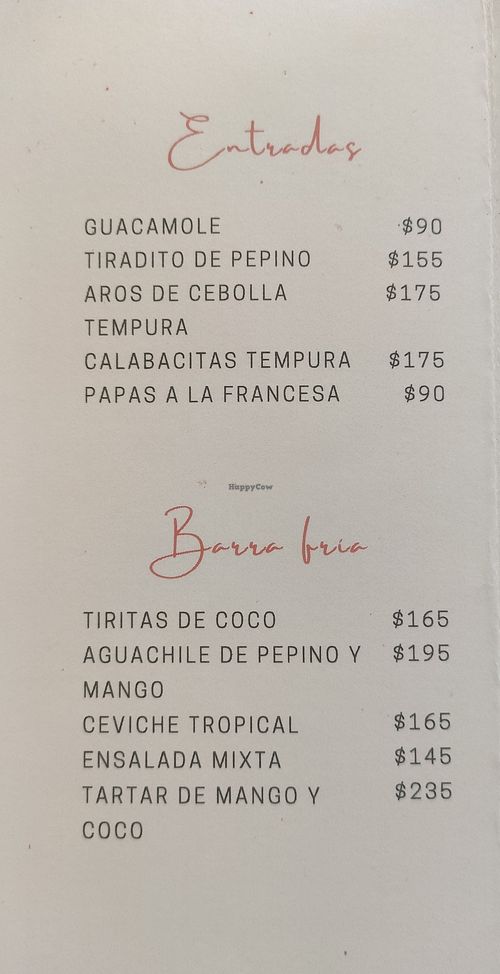 Menú at LA GAVIOTA in Zihuatanejo