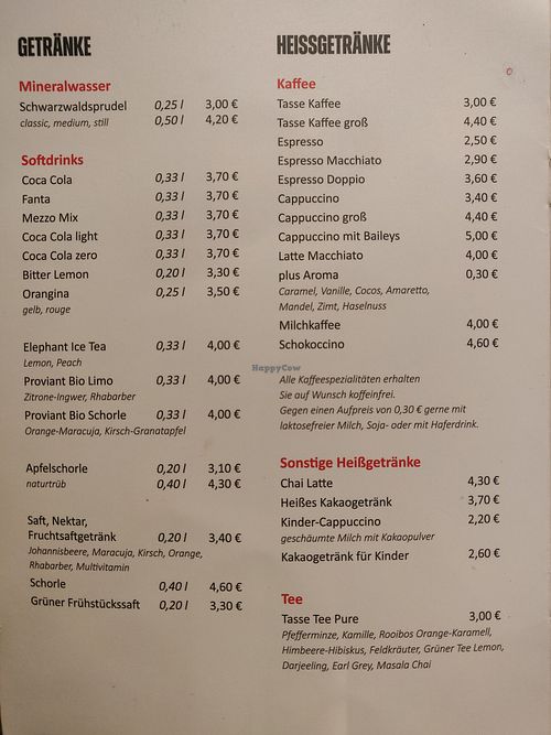 Soya or Oat milk option available at Dreher 1959 in Offenburg