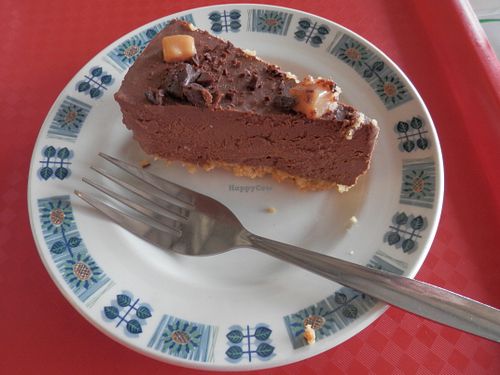 Chocolate fudge caramel cake! at Hillside Shire Horse Sanctuary Cafe in West Runton