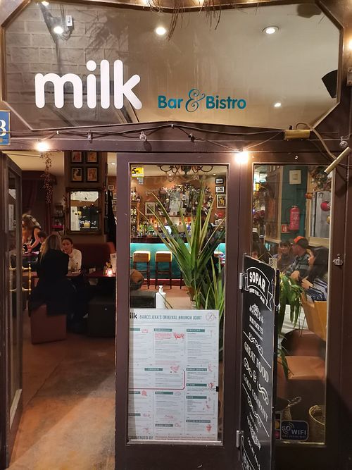 The entrance  at Milk in Barcelona