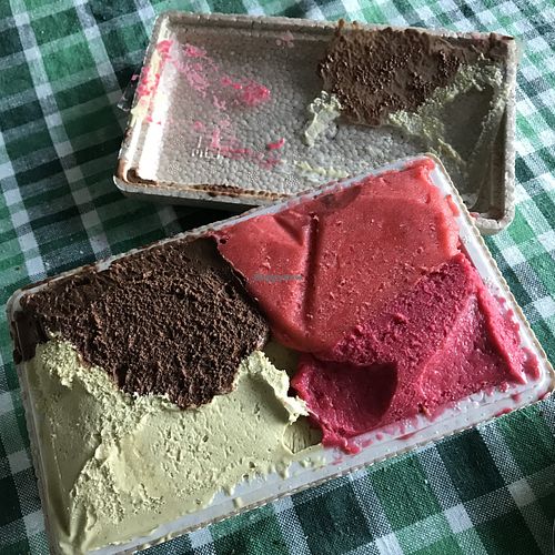 Pistache, chocolate, raspberry, strawberry   at Stefano Ferrara Gelato Lab in Rome