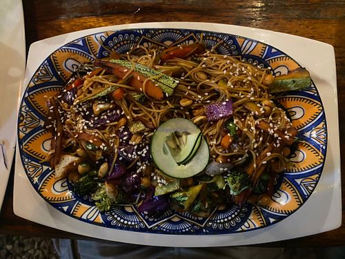 Mei Gorang. Indonesian noodles. So good! at El Sol Del Caribe in Puerto Viejo De Talamanca