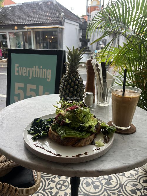 Mushroom and avo toast   at Doppio Café in Canggu
