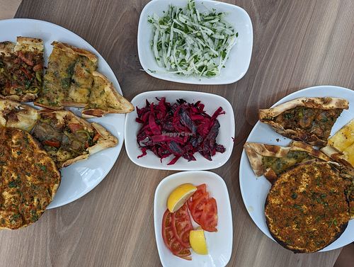 Mixed plate for two, the "meat" balls came later. at Vegan Masa in Istanbul