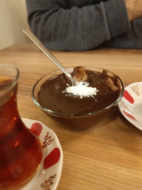 Chocolate pudding at Vegan Masa in Istanbul