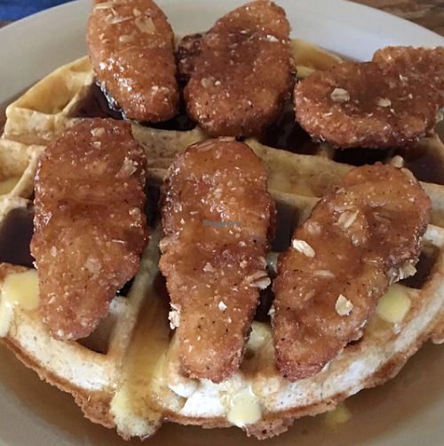 Chicken and Waffles  at Imagine Vegan Cafe in Memphis