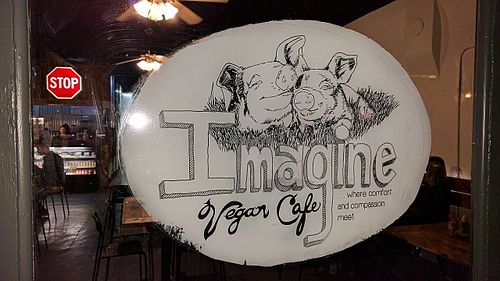 Front door at Imagine Vegan Cafe in Memphis