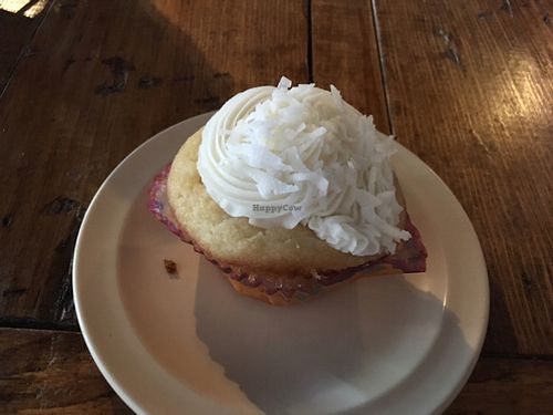 coconut cupcake at Imagine Vegan Cafe in Memphis