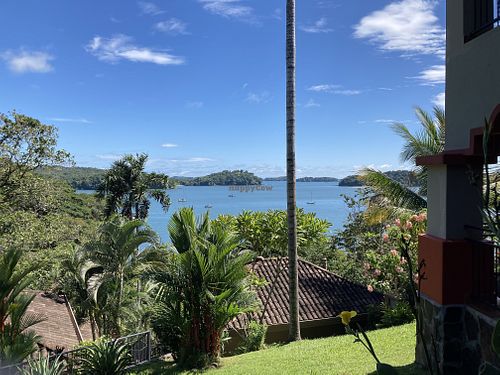 View from restaurant  at Seagull Cove Resort in Boca Chica