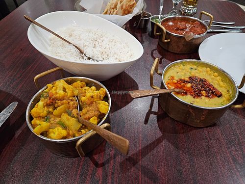 Dal fry and aloo gobhi at The Desi Accent in Lombard