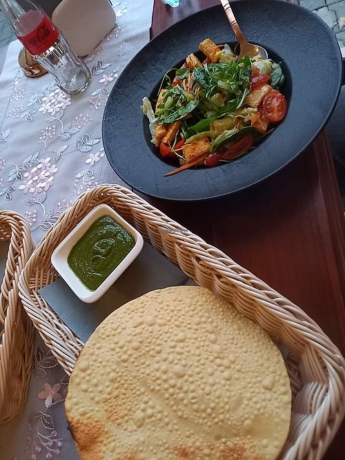Tofu salad at Kwiat Peonii in Poznan