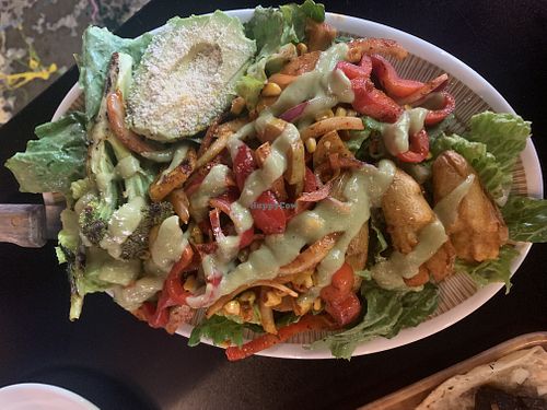 Fajita salad  at Bambi Vegan Tacos in Sacramento