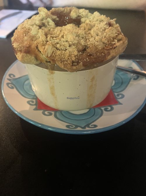 Peach cobbler   at Bambi Vegan Tacos in Sacramento