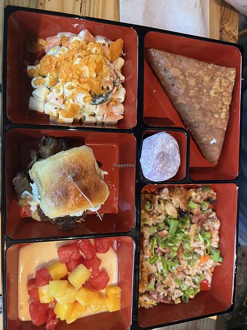 Hawaiian bento box  at Bambi Vegan Tacos in Sacramento