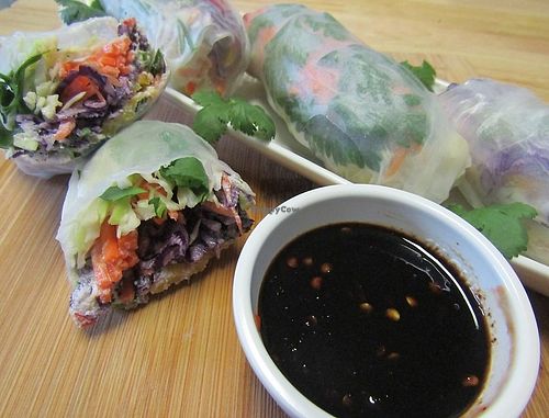 *Almond-Chili Pâté Spring Roll.
 These raw vegetable spring rolls are a nutrient-dense way to enjoy your veggies. Ideal for meetings and Grab & Go lunches. at Vegan Delights LG Inc in Sioux Lookout