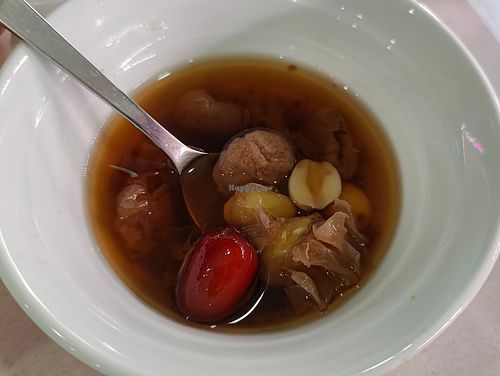 Hot Cheng Teng Desserts with malva nut, lotus seeds, white fungus, red dates and longan at Awe in Northeast Singapore