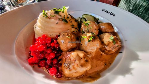 Vegan Swedish Meatballs at ChouChou in Stockholm