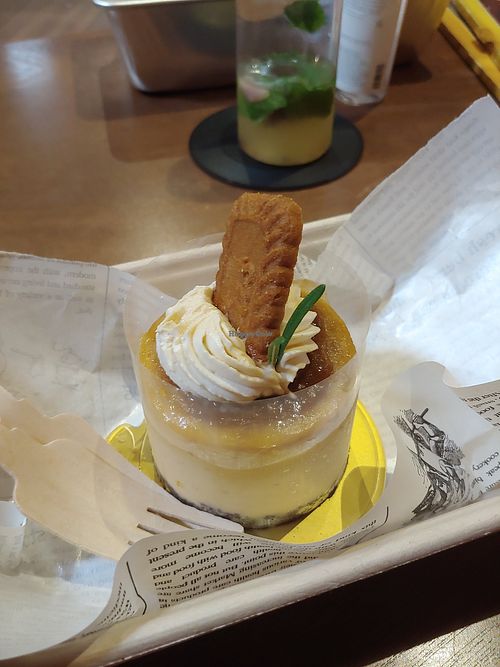 Salted caramel tofu cheesecake at SUSU Vegan Mylk Bar Penang in Penang