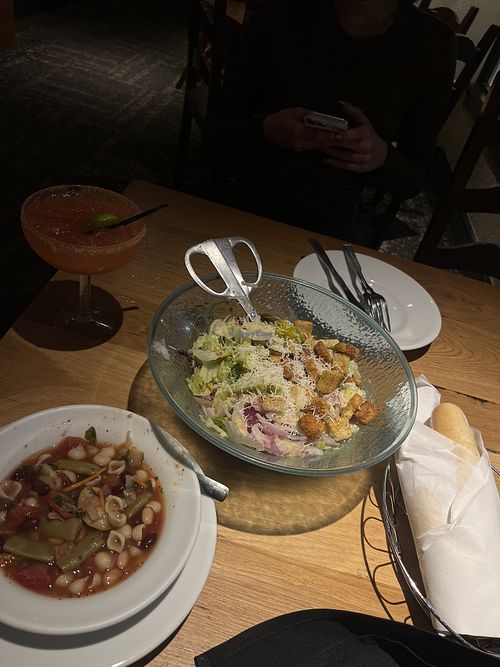 all vegan minus the salad😄  at Olive Garden in Albuquerque