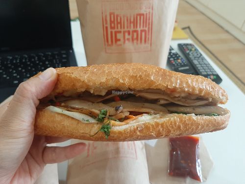 5 spices  mushrooms! at Bánh mí Vegan Vietnam in Hanoi